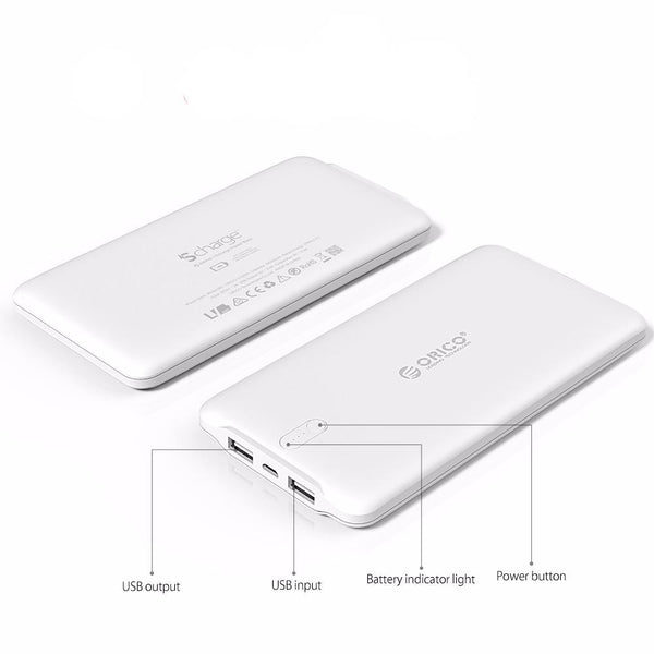 Slim Power Bank USB Port Device